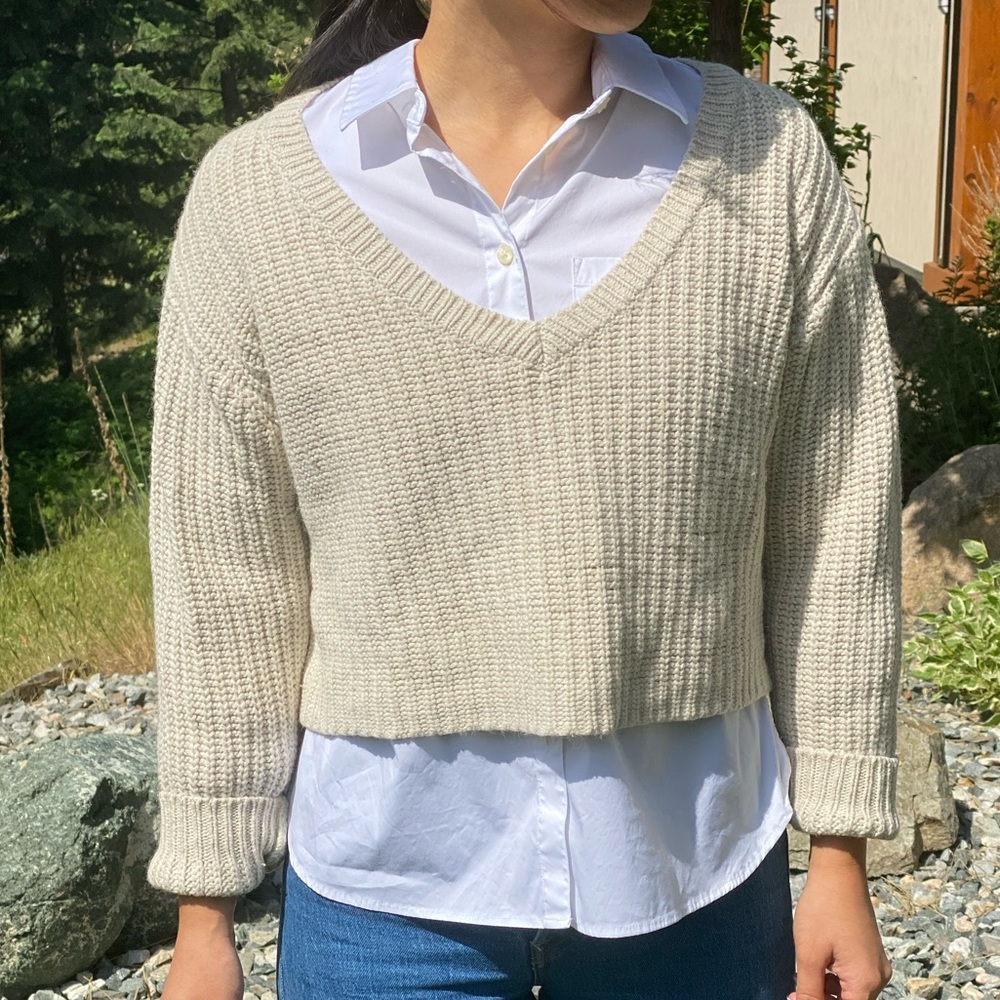 TNA Golden Cropped Knit Sweater